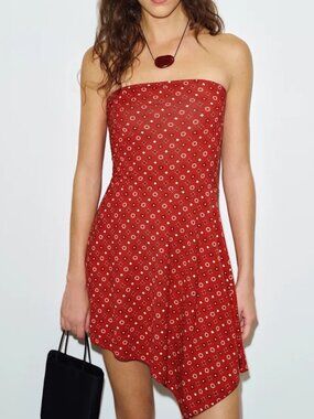 Reformation Georgia Knit Dress Red - Size S